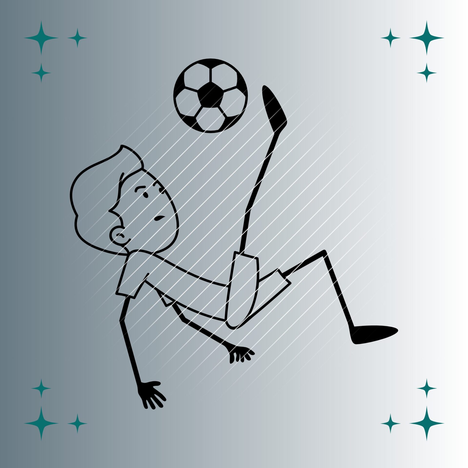 Fußballspieler Strichmännchen #4 | Plotterdatei | SVG & PNG