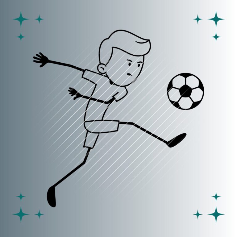 Fußballspieler Strichmännchen #5 | Plotterdatei | SVG & PNG