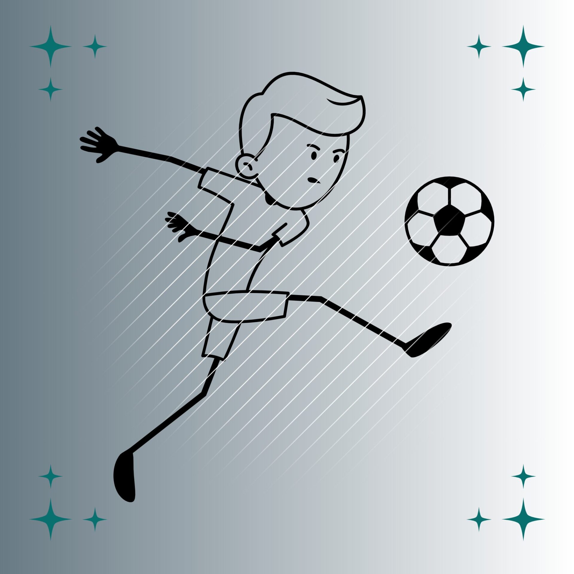 Fußballspieler Strichmännchen #5 | Plotterdatei | SVG & PNG