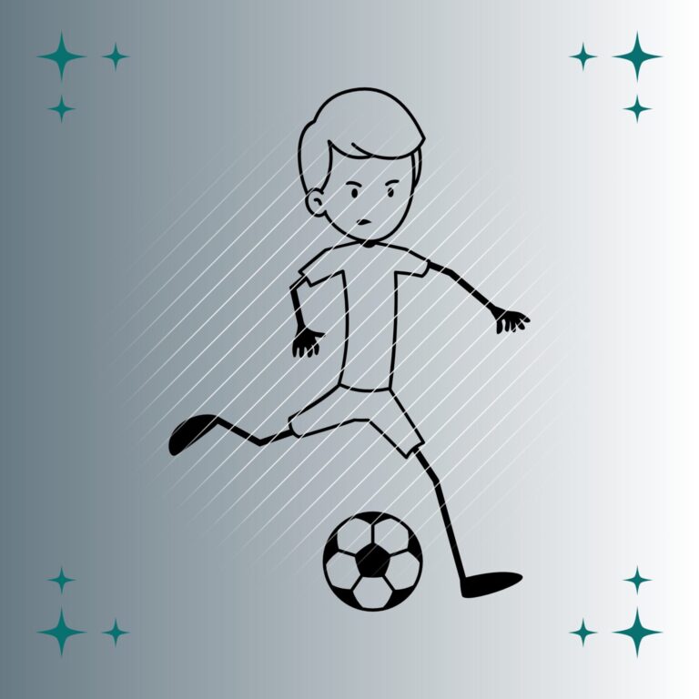 Fußballspieler Strichmännchen #6 | Plotterdatei | SVG & PNG