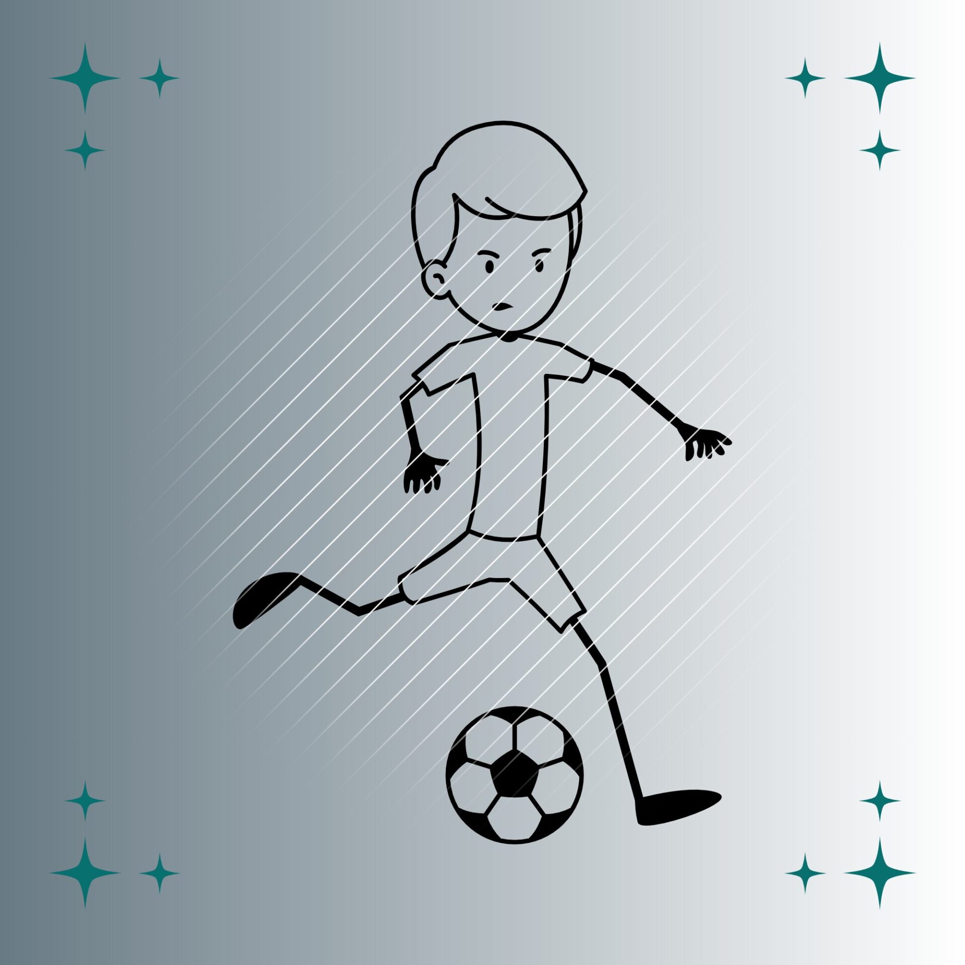 Fußballspieler Strichmännchen #6 | Plotterdatei | SVG & PNG