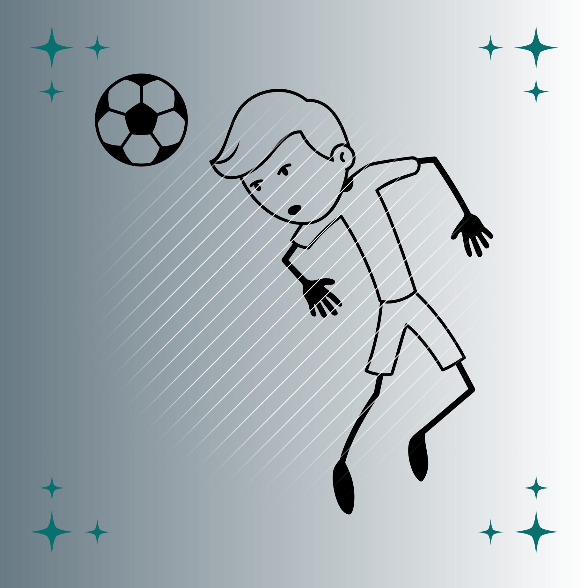 Fußballspieler Strichmännchen #9 | Plotterdatei | SVG & PNG
