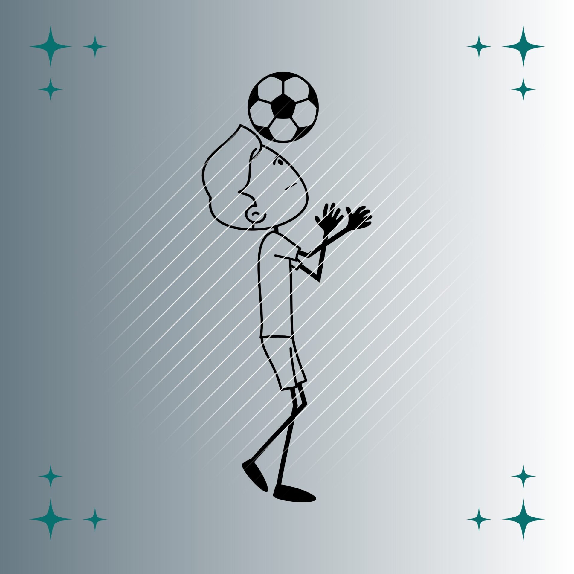 Fußballspieler Strichmännchen | Plotterdatei | SVG & PNG