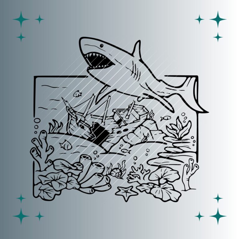 Hai & Schiffswrack | Plotterdatei | SVG & PNG
