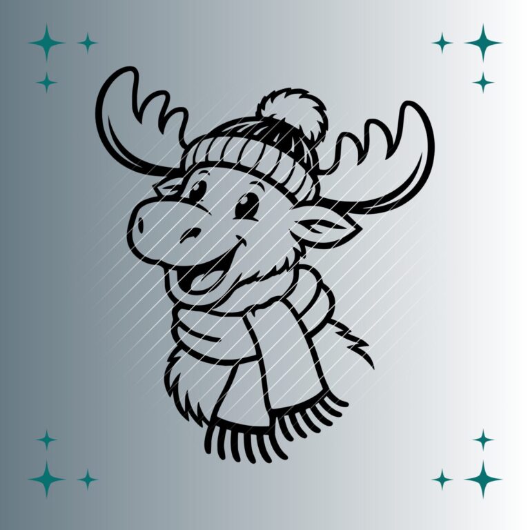 Happy Elch Winter #2 | Plotterdatei | SVG & PNG