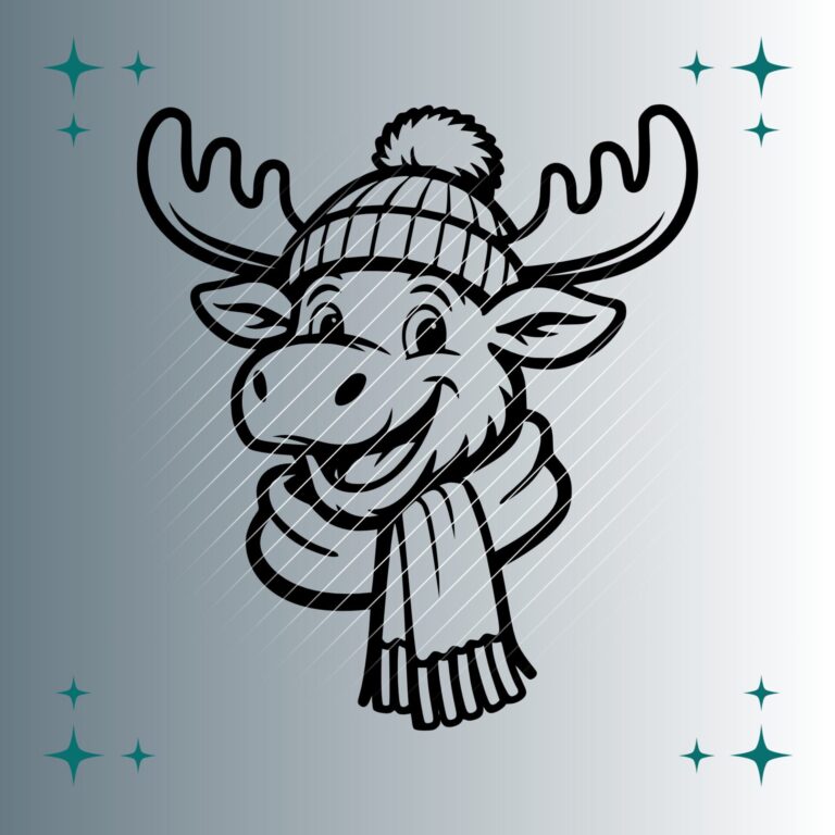 Happy Elch Winter | Plotterdatei | SVG & PNG