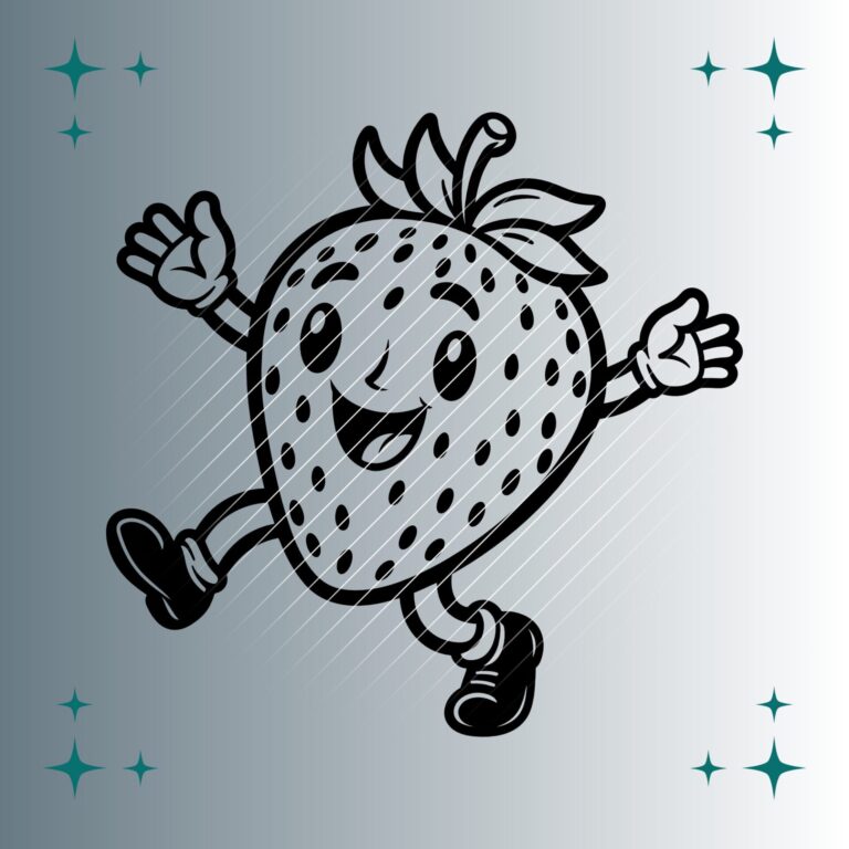 Happy Erdbeere | Plotterdatei | SVG & PNG