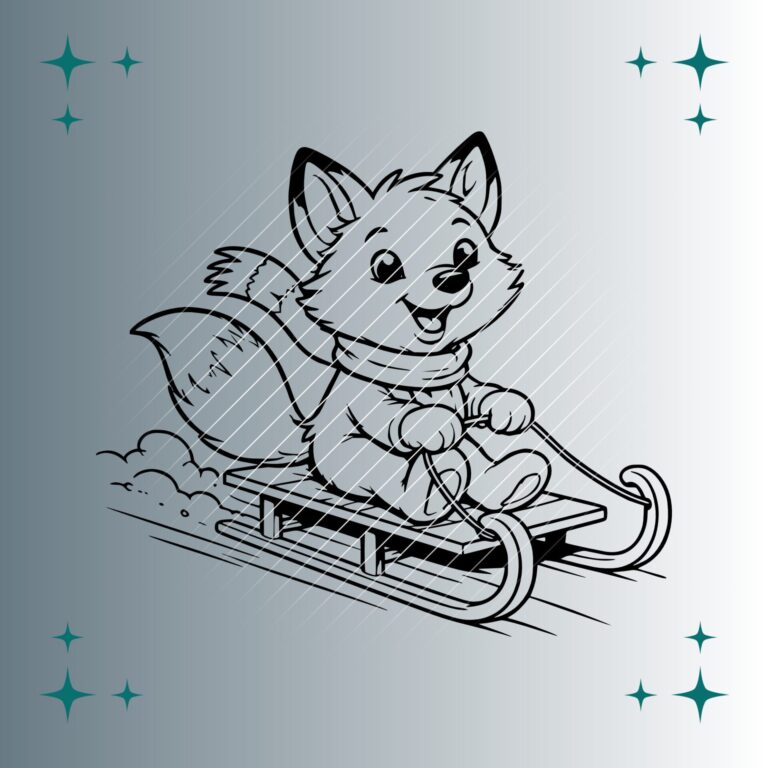 Happy Fuchs Schlitten | Plotterdatei | SVG & PNG