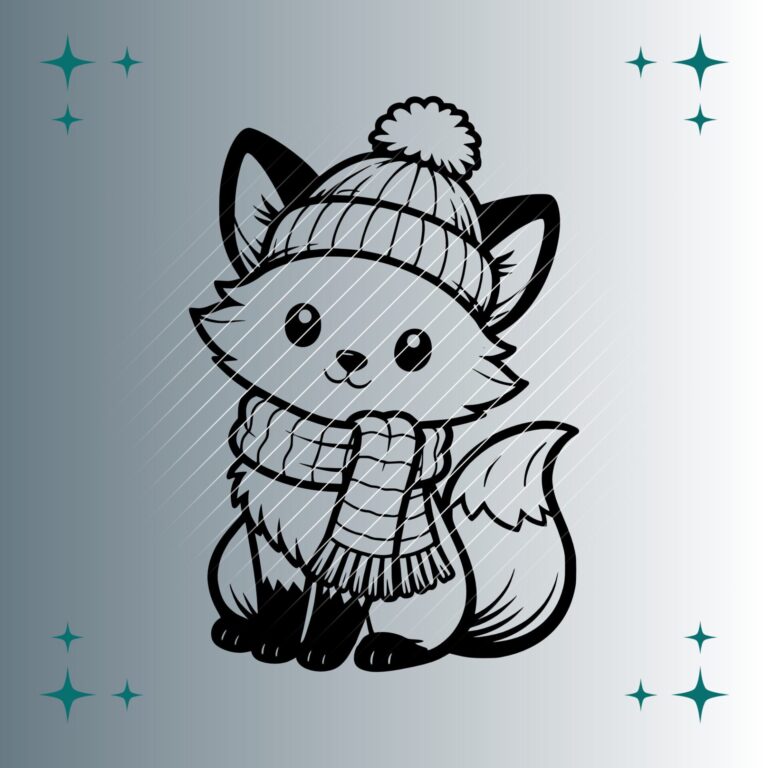 Happy Fuchs Winter #2 | Plotterdatei | SVG & PNG