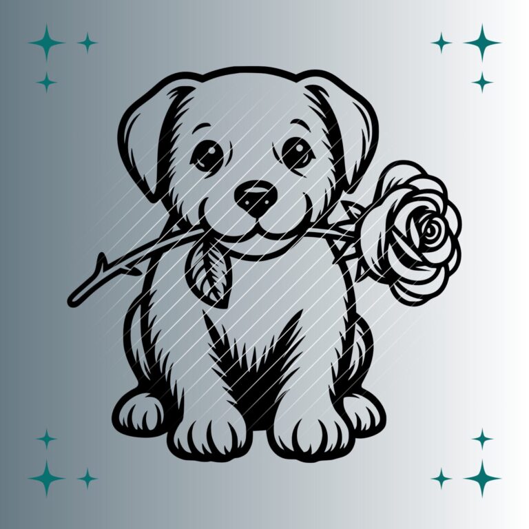 Happy Hund Rose #2 | Plotterdatei | SVG & PNG