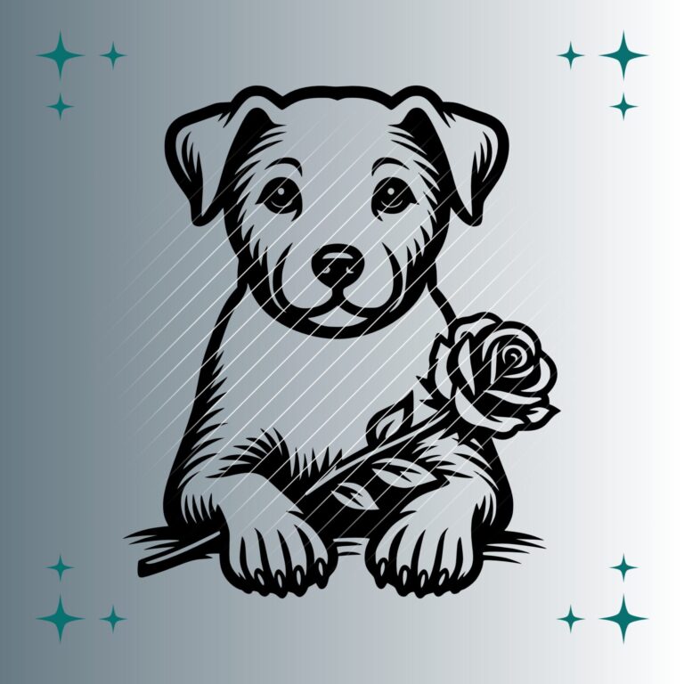 Happy Hund Rose | Plotterdatei | SVG & PNG