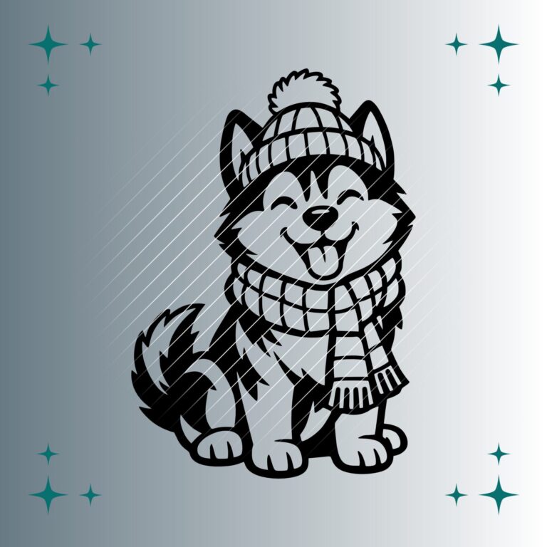 Happy Husky Winter | Plotterdatei | SVG & PNG