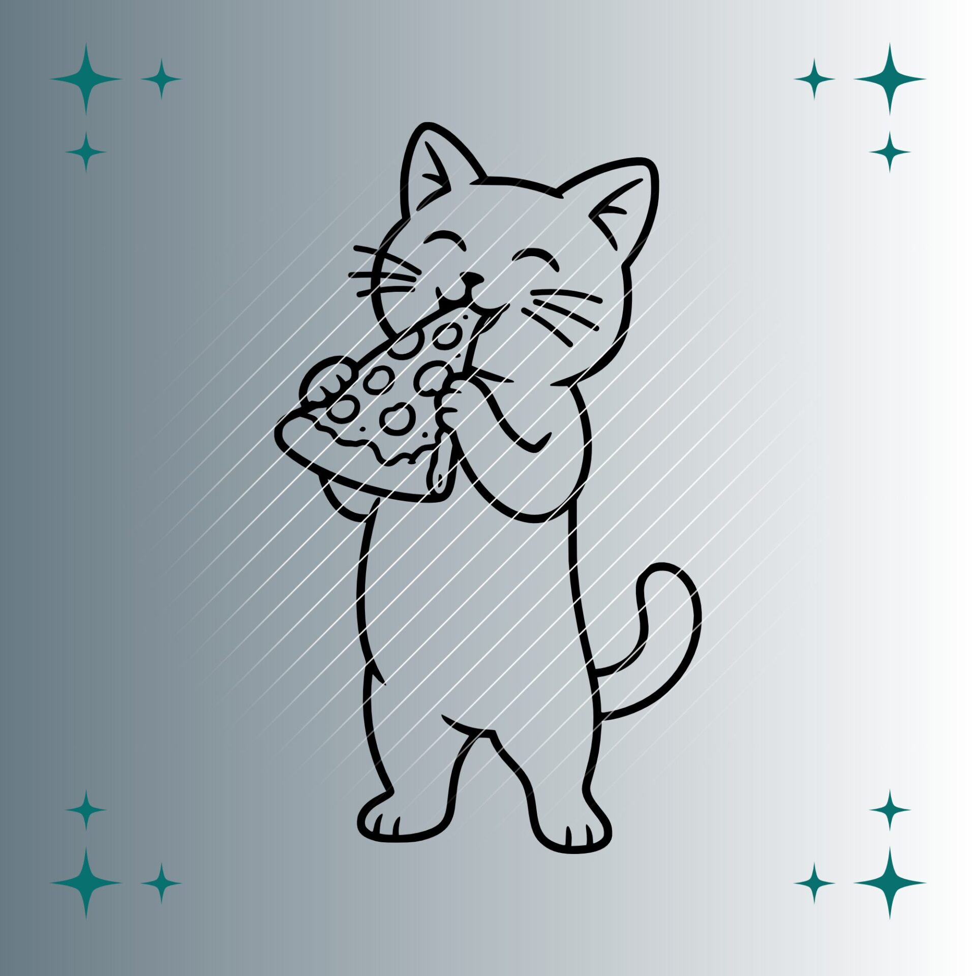 Happy Katze Pizza | Plotterdatei | SVG & PNG