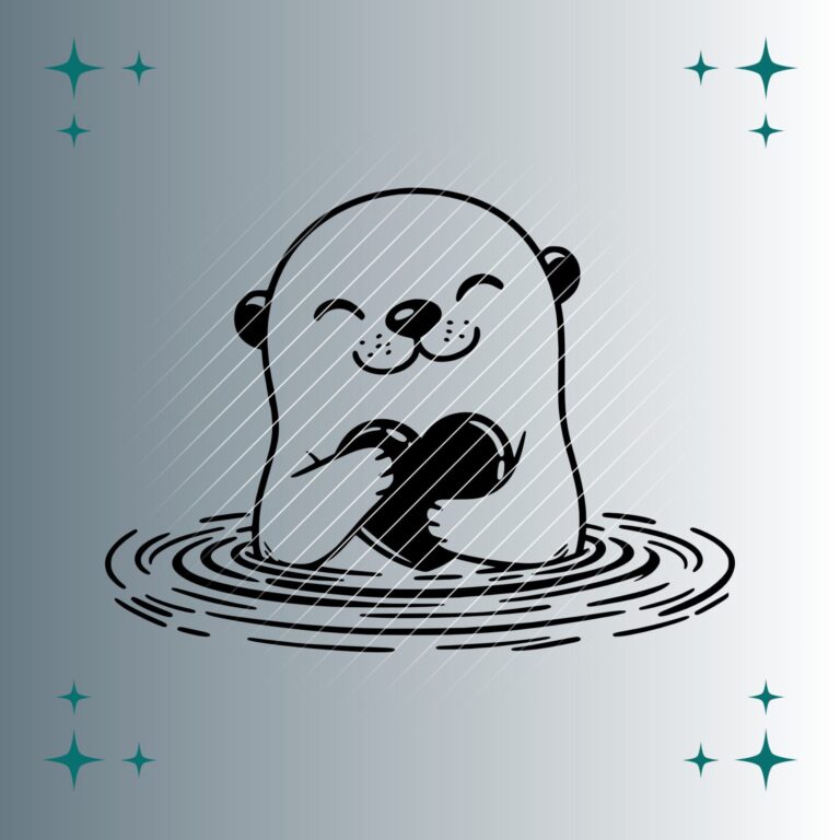 Happy Otter Herz | Plotterdatei | SVG & PNG