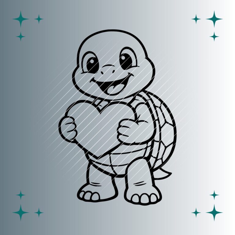 Happy Schildkröte Herz | Plotterdatei | SVG & PNG