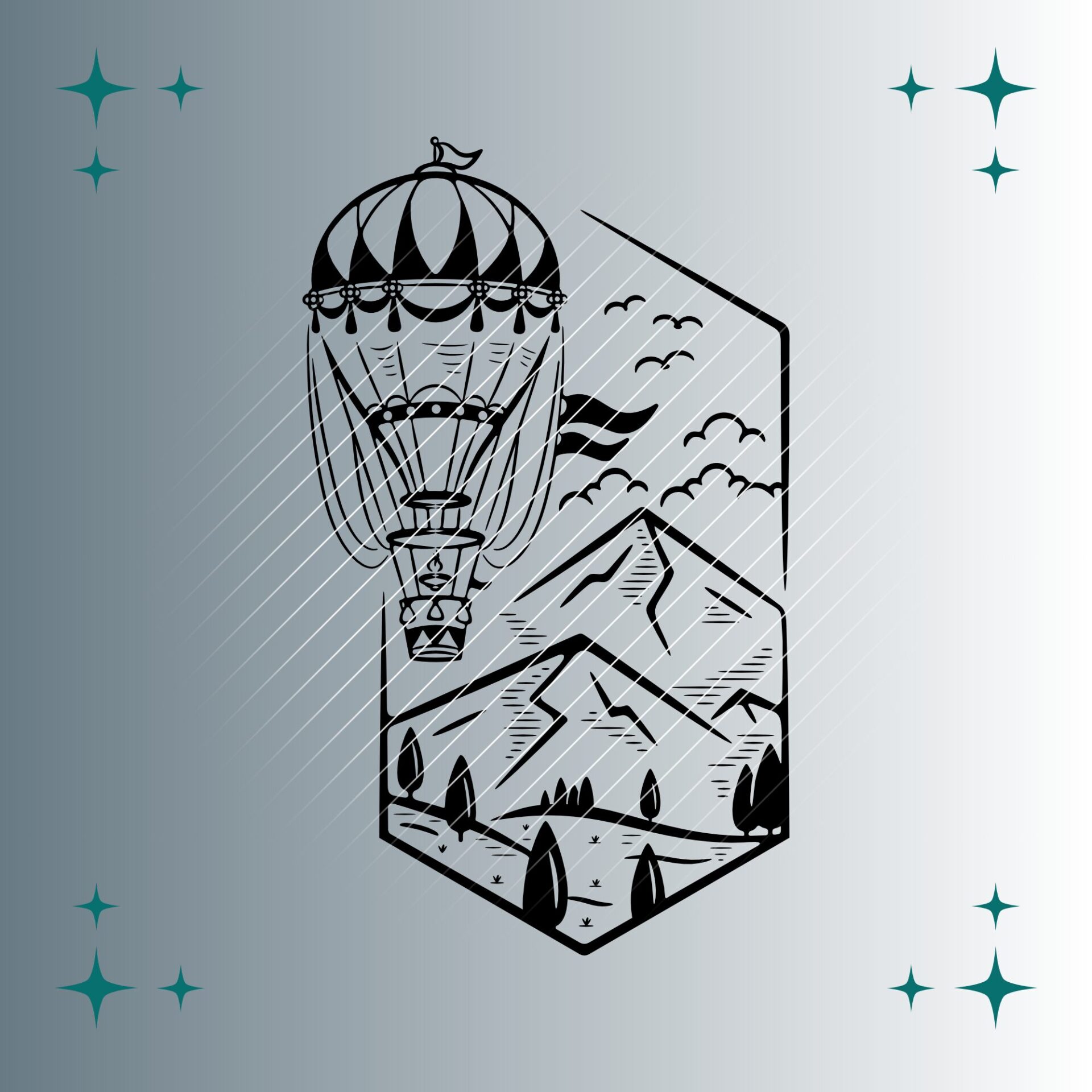 Heißluftballon | Plotterdatei | SVG & PNG