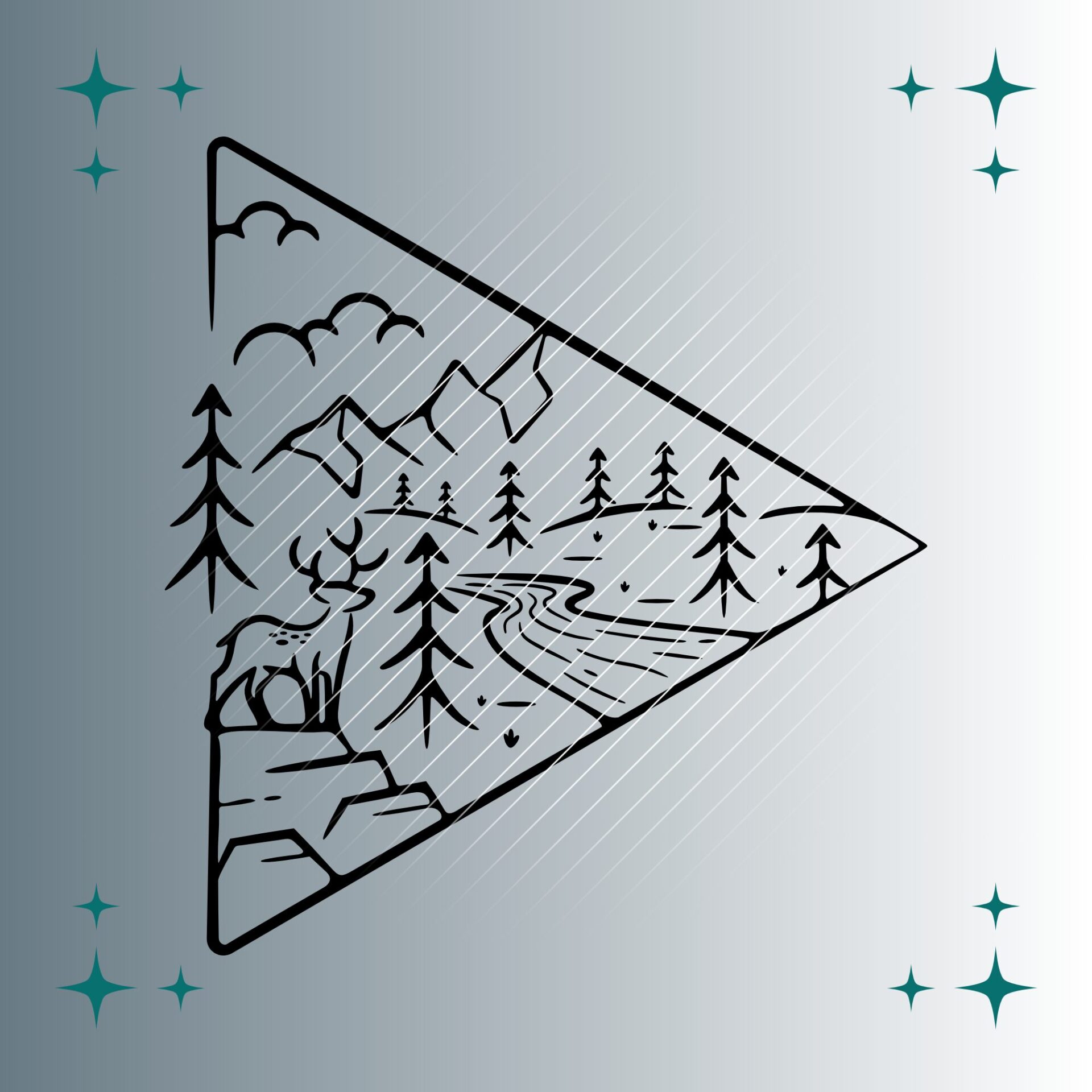 Hirsch | Plotterdatei | SVG & PNG