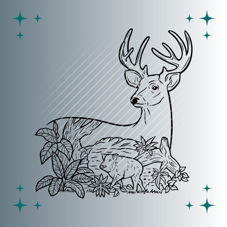 Hirsch & Wildschwein | Plotterdatei | SVG & PNG