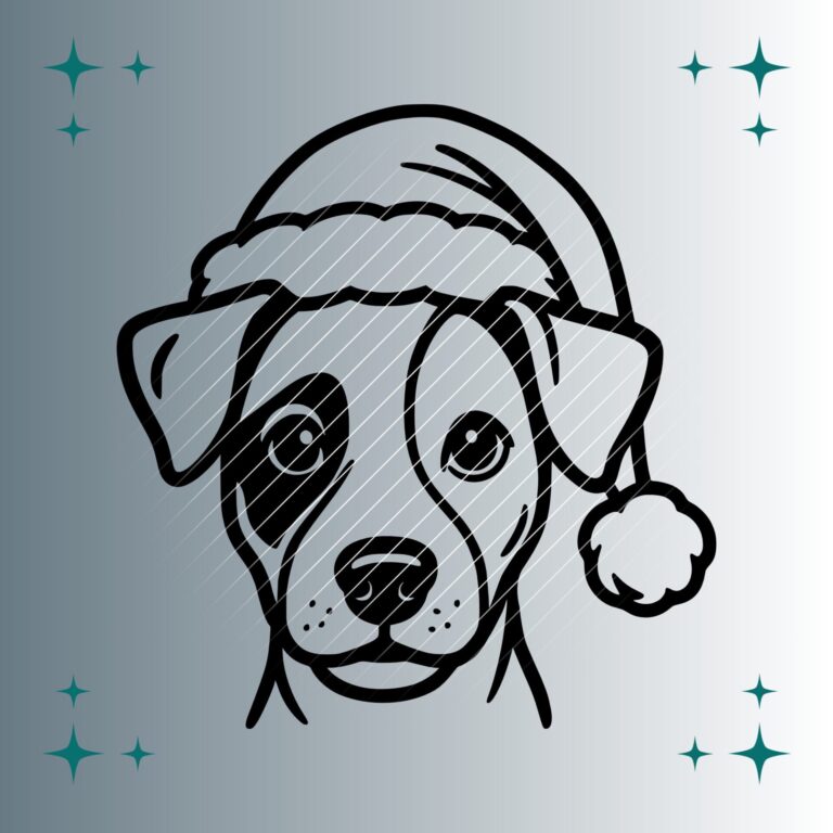 Jack Russel Weihnachtsmütze | Plotterdatei | SVG & PNG