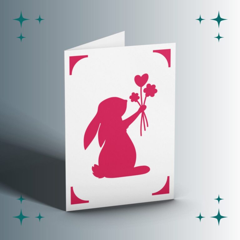 Karte Hase Blumenstrauß | Plotterdatei | SVG