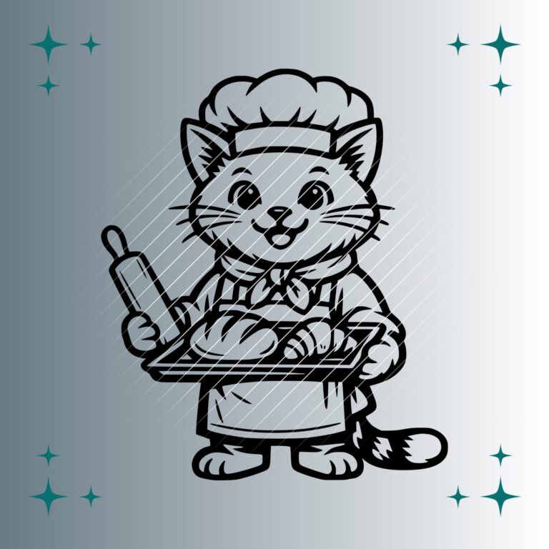 Katze Bäcker | Plotterdatei | SVG & PNG