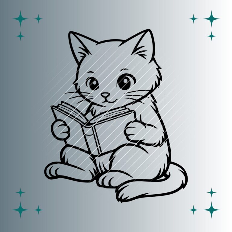 Katze Buch | Plotterdatei | SVG & PNG