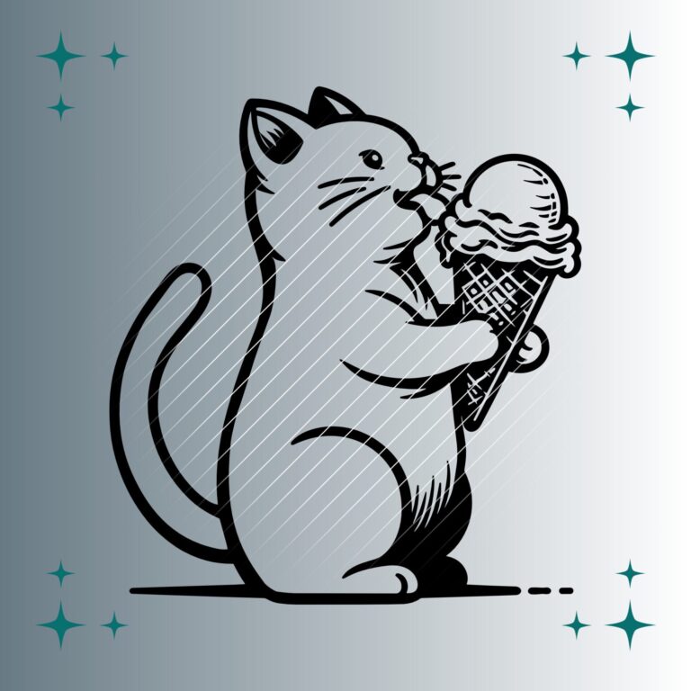 Katze Eiscreme | Plotterdatei | SVG & PNG