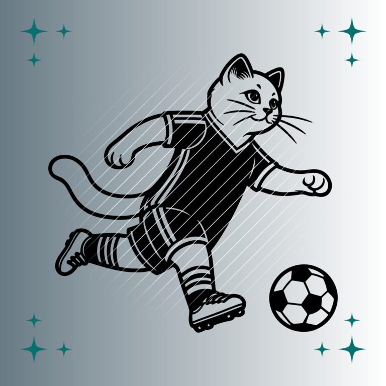 Katze Fußballspieler | Plotterdatei | SVG & PNG