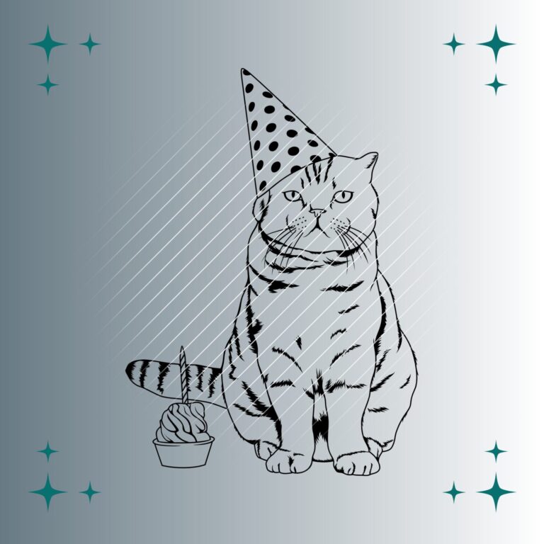 Katze Geburtstagsparty | Plotterdatei | SVG & PNG