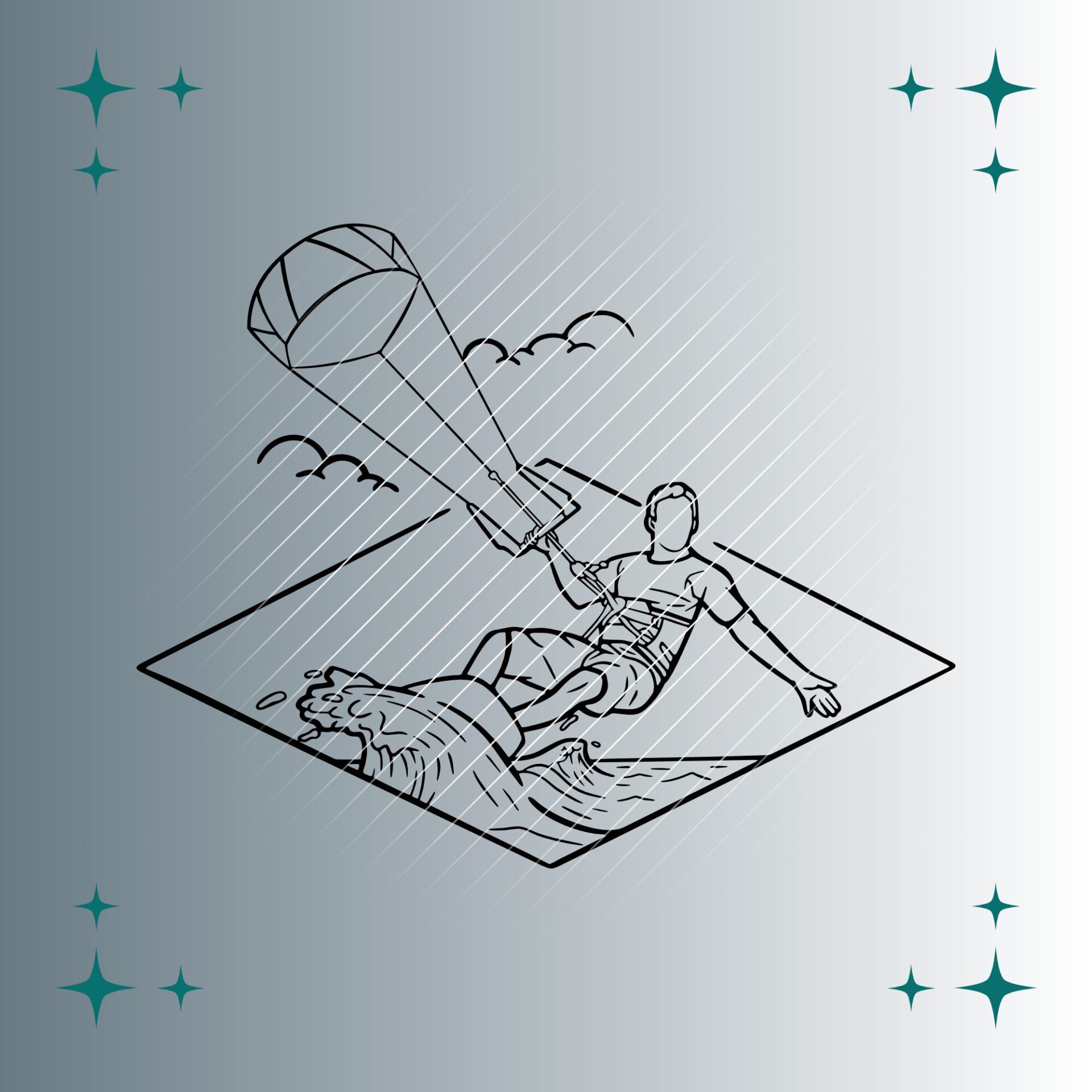 Kitesurfer | Plotterdatei | SVG & PNG