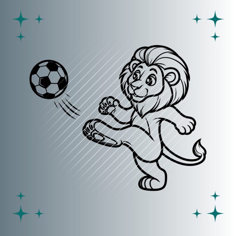 Löwe Fußballspieler | Plotterdatei | SVG & PNG