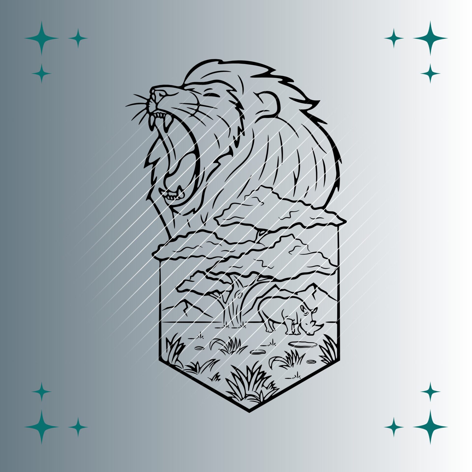 Leopard & Gnus | Plotterdatei | SVG & PNG