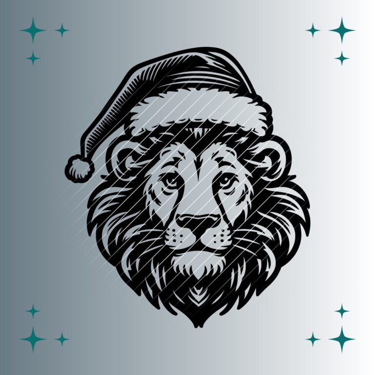Löwe Weihnachtsmütze #2 | Plotterdatei | SVG & PNG