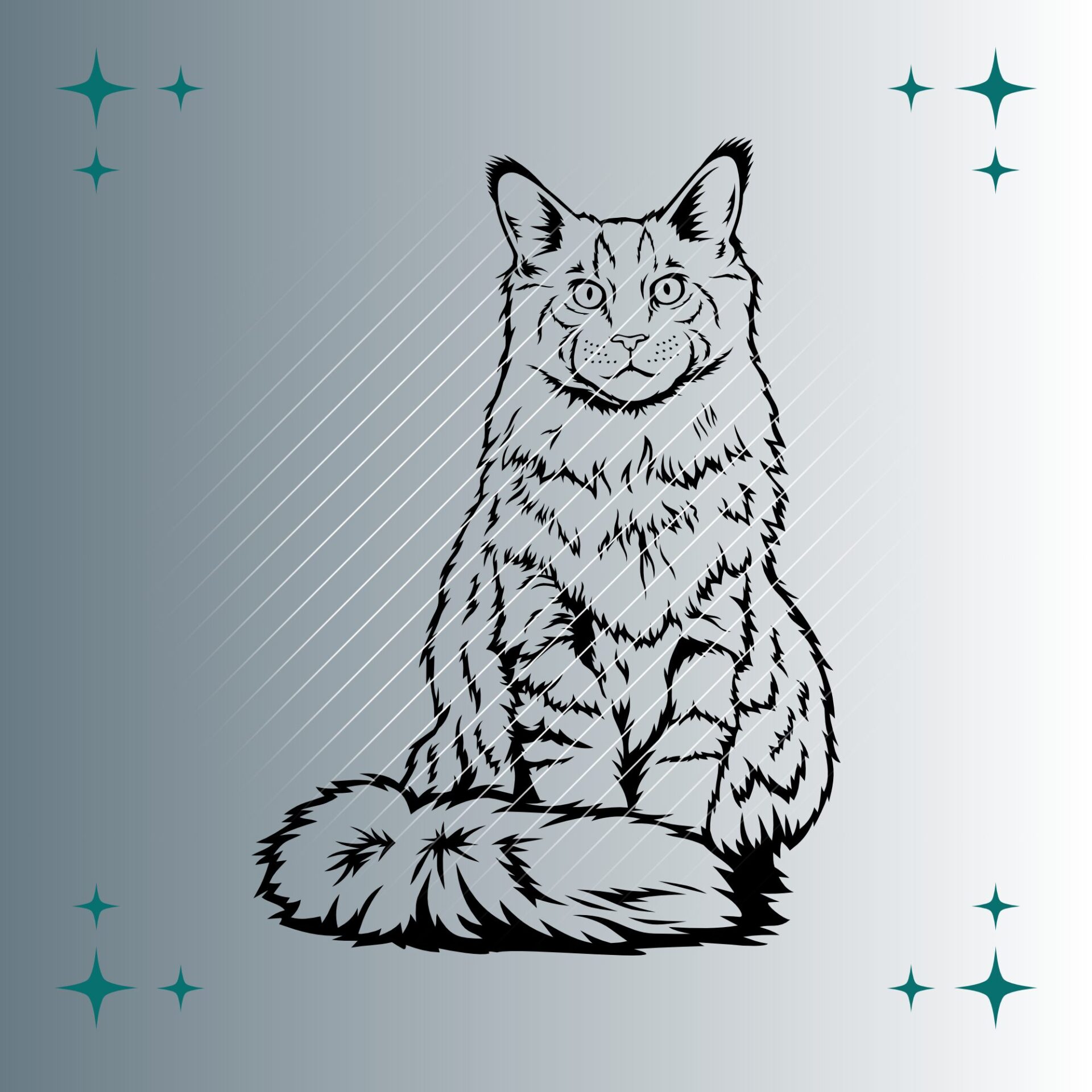Maine Coon Katze | Plotterdatei | SVG & PNG