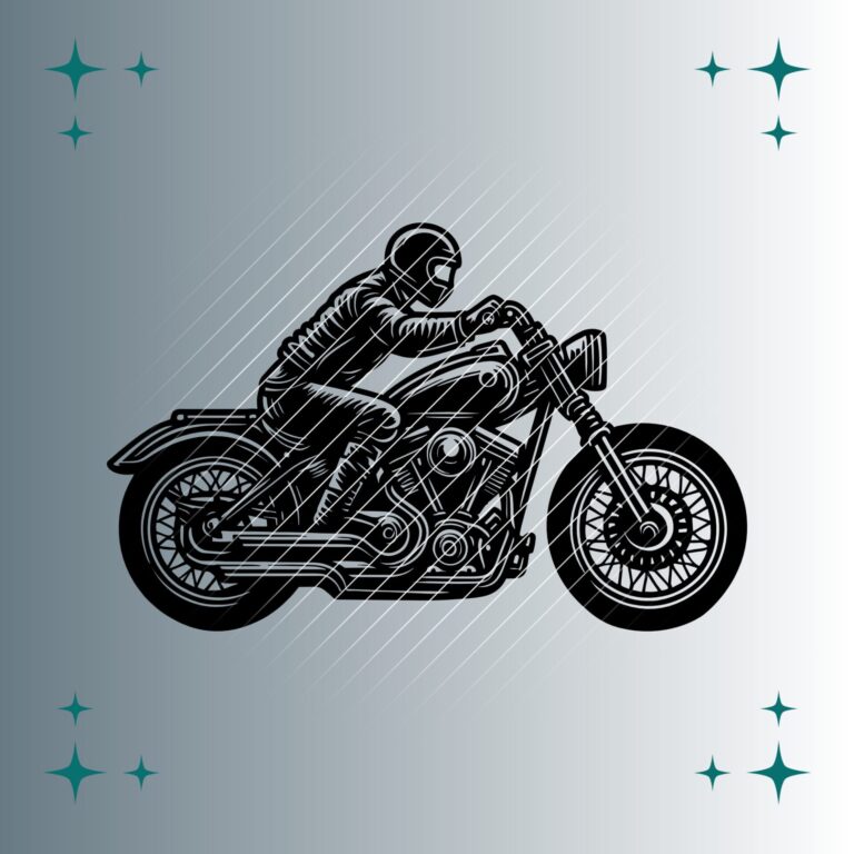 Motorradfahrer | Plotterdatei | SVG & PNG