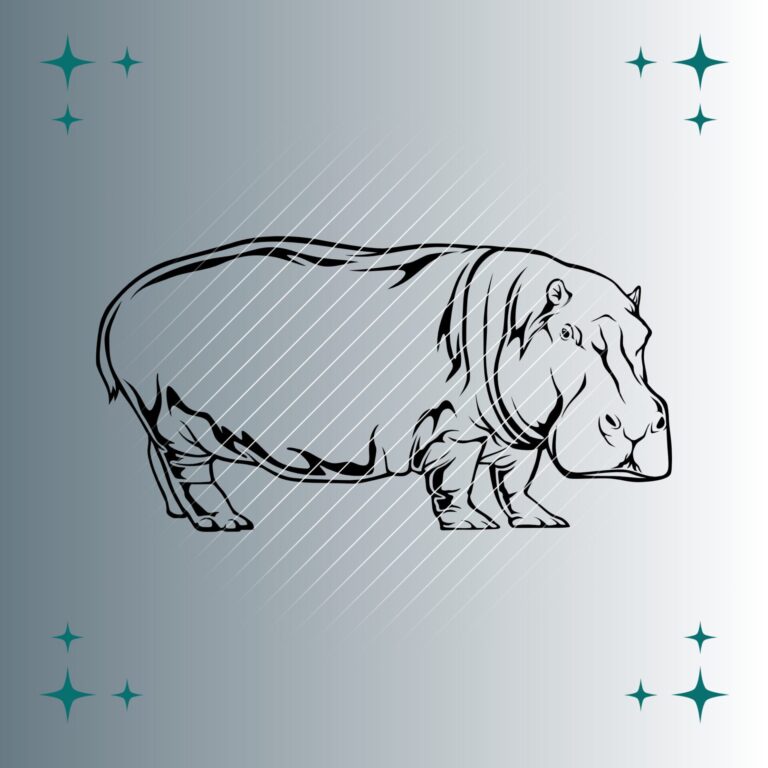 Nilpferd #2 | Plotterdatei | SVG & PNG