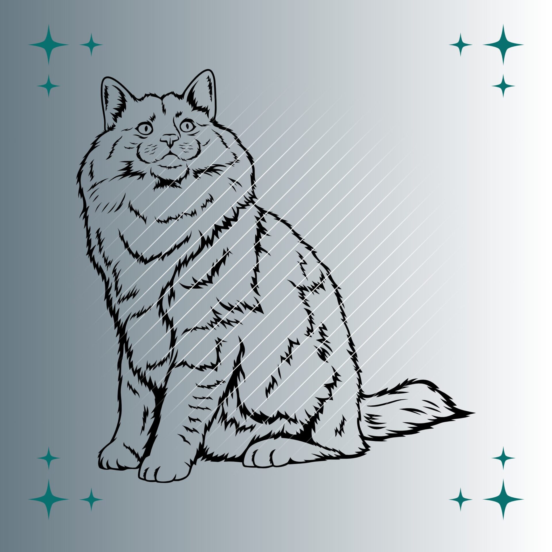Norwegische Waldkatze | Plotterdatei | SVG & PNG