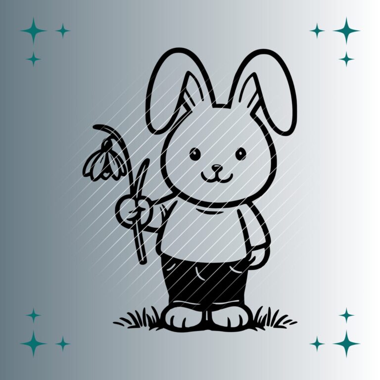 Osterhase Schneeglöckchen | Plotterdatei | SVG & PNG