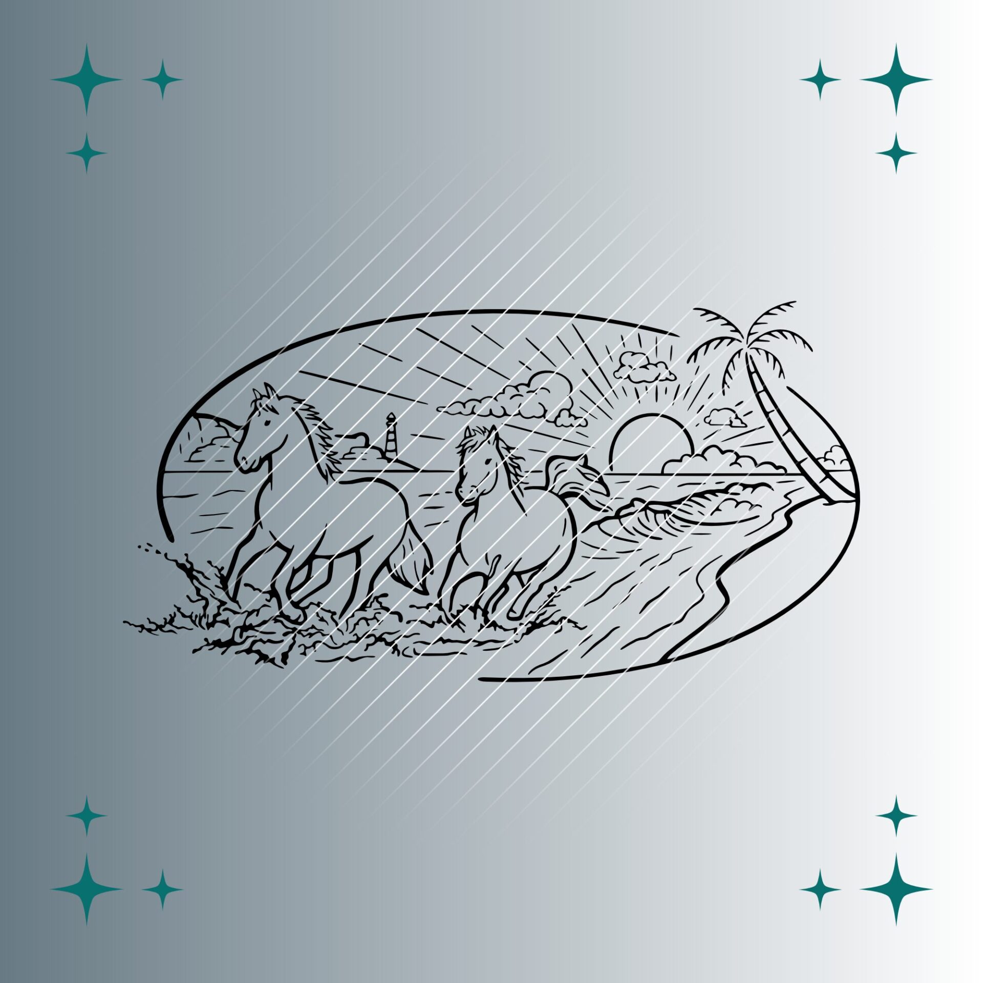 Pferde | Plotterdatei | SVG & PNG