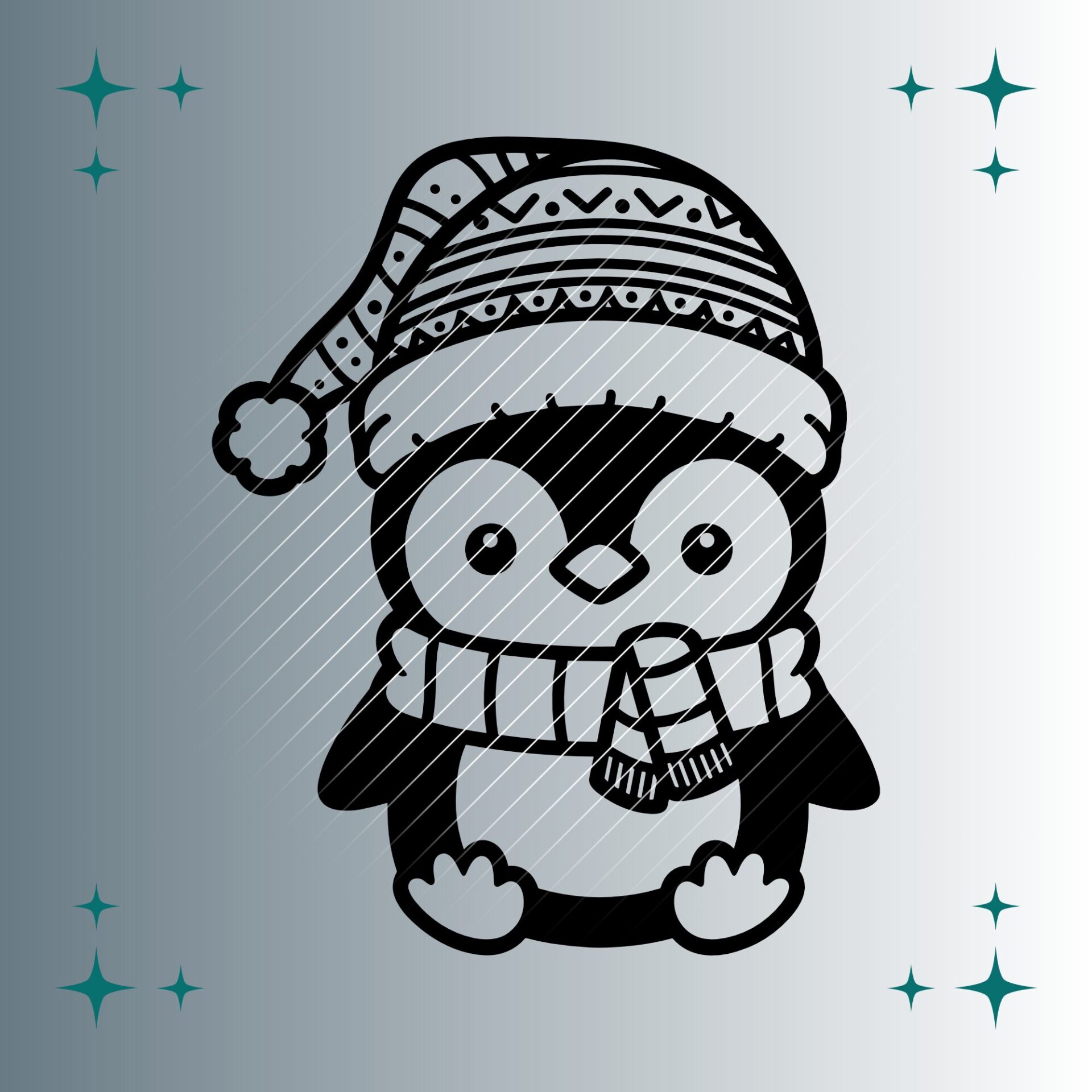 Pinguin Weihnachtsmütze | Plotterdatei | SVG & PNG