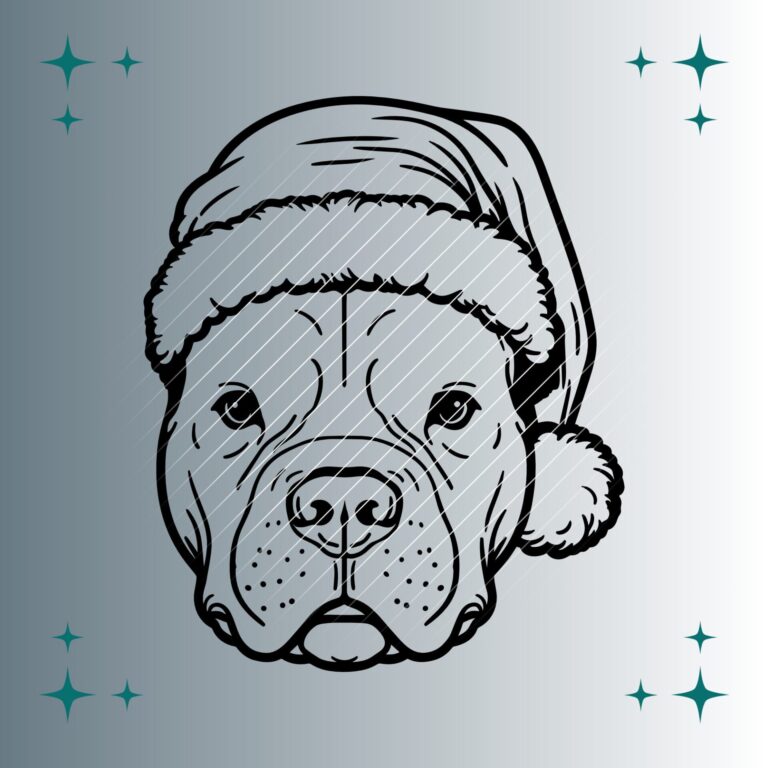 Pitbull Weihnachtsmütze | Plotterdatei | SVG & PNG