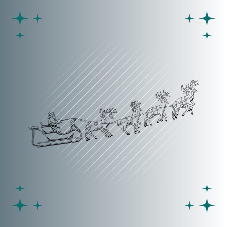 Rentiere & Weihnachtsmann | Plotterdatei | SVG & PNG