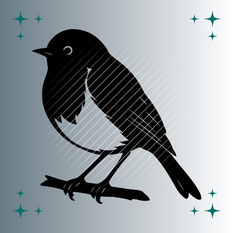 Rotkehlchen Scherenschnitt #2 | Plotterdatei | SVG & PNG