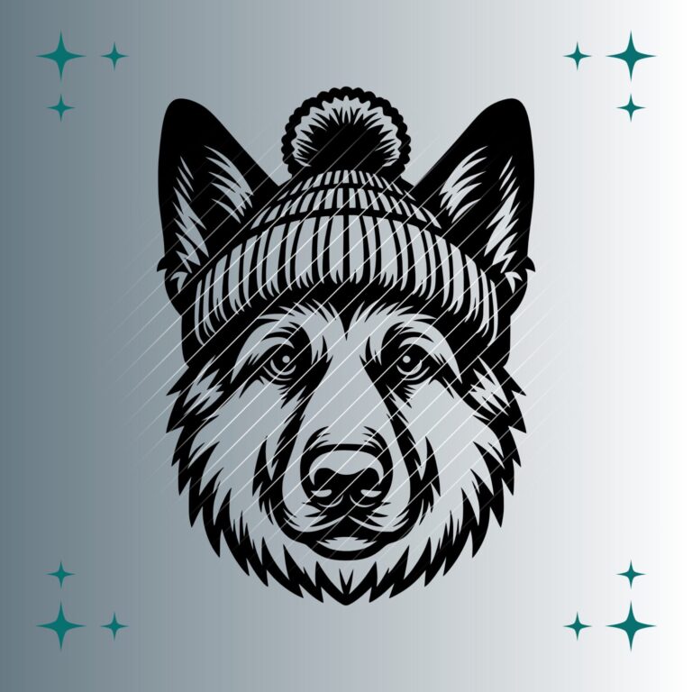 Schäferhund Bommelmütze #2 | Plotterdatei | SVG & PNG