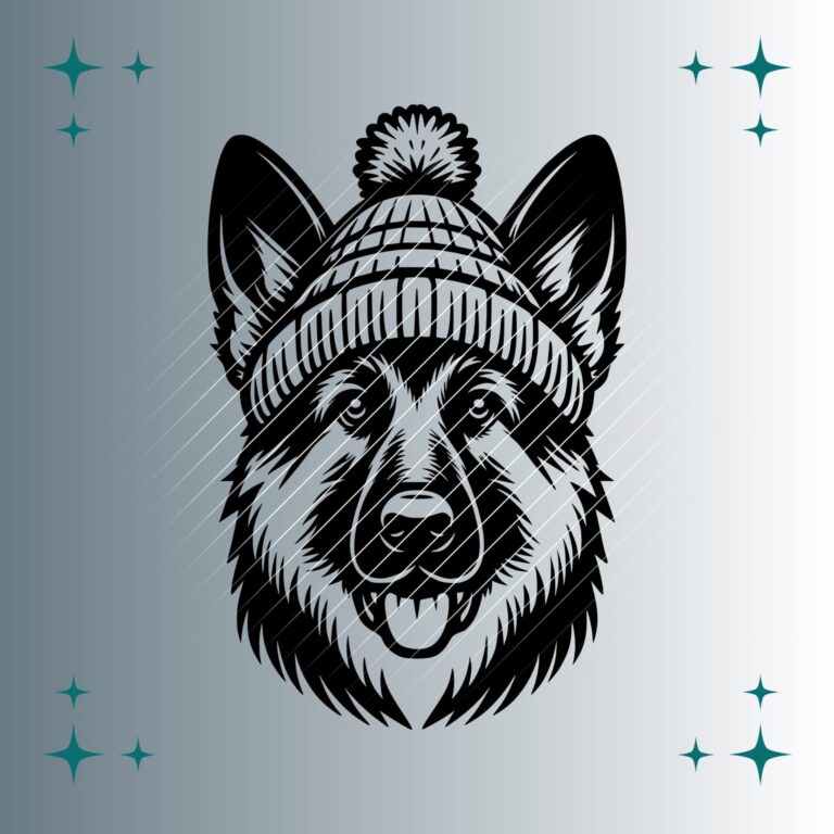 Schäferhund Bommelmütze | Plotterdatei | SVG & PNG