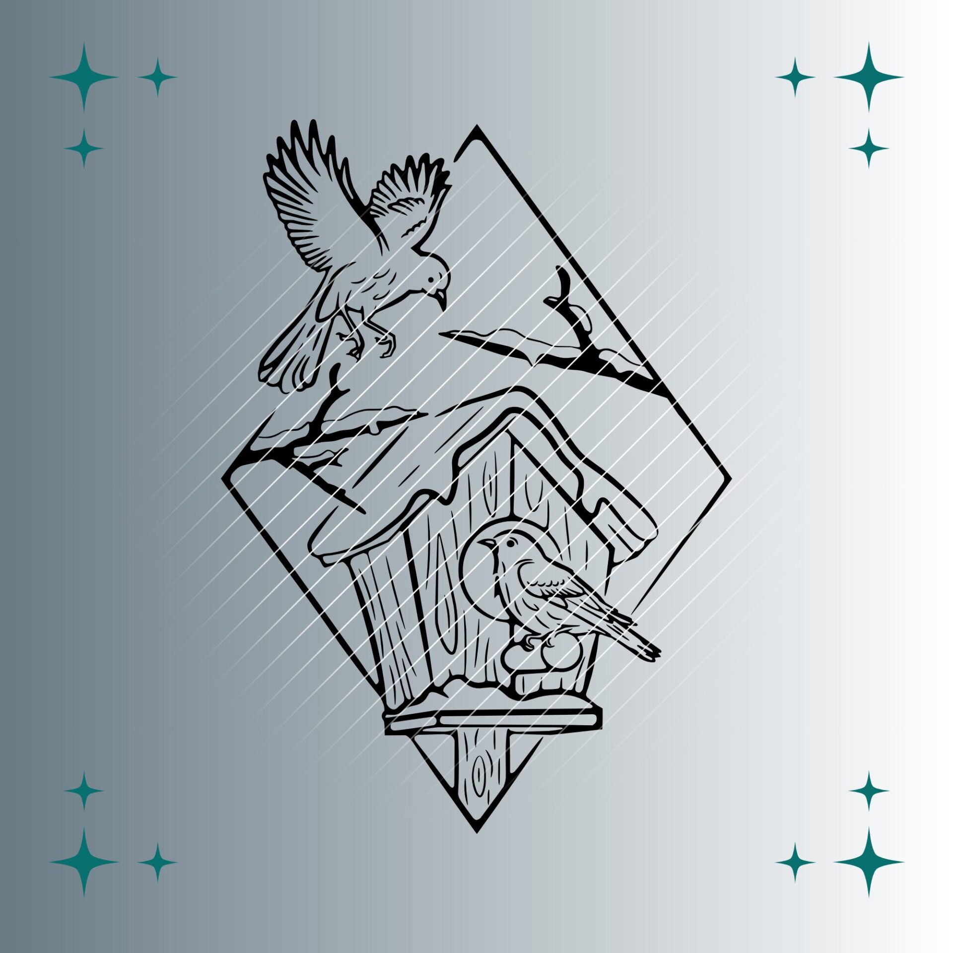 Vogelhaus Winter | Plotterdatei | SVG & PNG