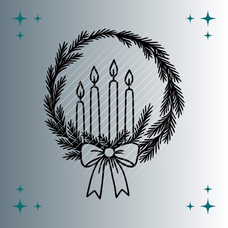 Weihnachtskranz Adventskerzen | Plotterdatei | SVG & PNG
