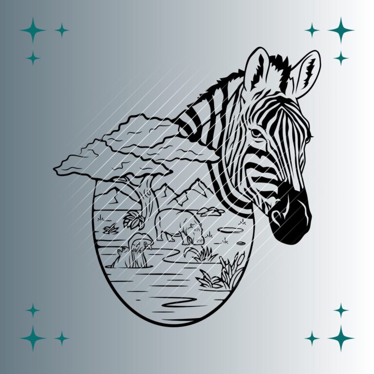 Zebra & Nilpferde | Plotterdatei | SVG & PNG