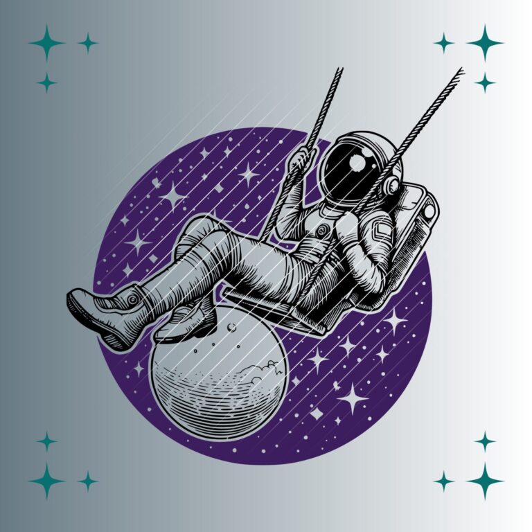 Astronaut Schaukel | Plotterdatei | SVG & PNG