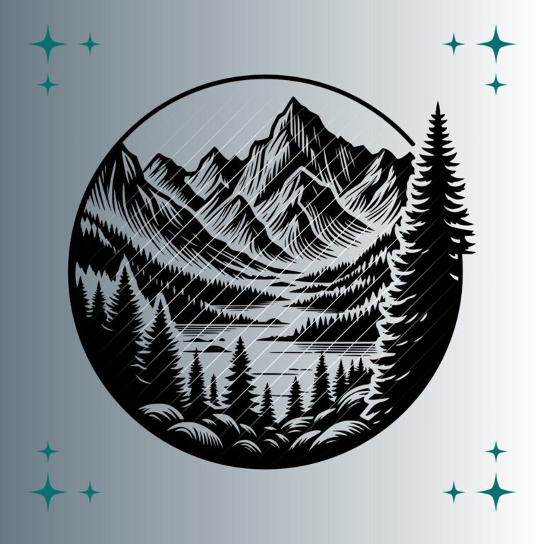 Berglandschaft See #2 | Plotterdatei | SVG & PNG